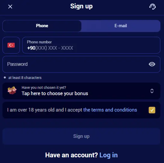 Spinay Casino hesabı nasıl oluşturulur?